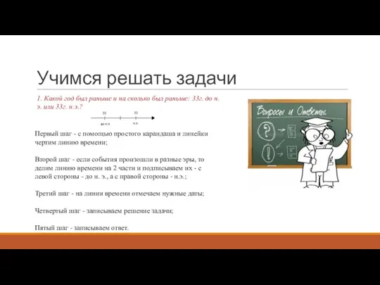 Учимся решать задачи 1. Какой год был раньше и на сколько был