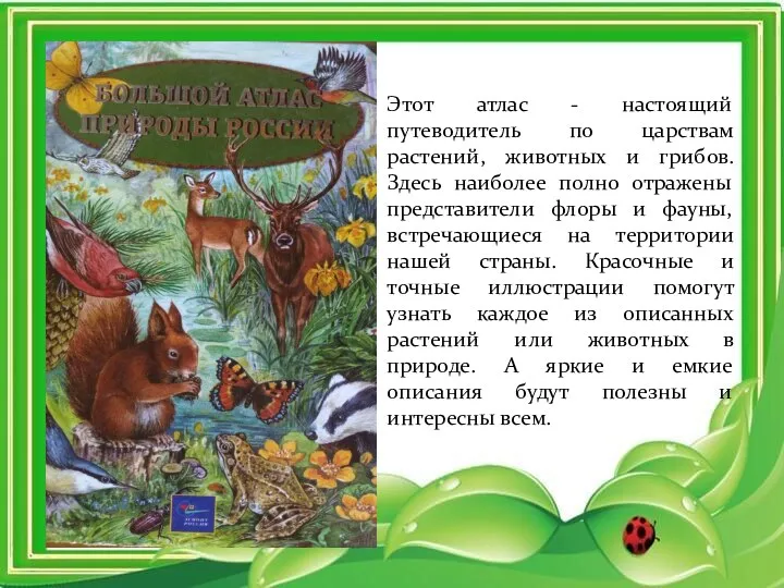 Этот атлас - настоящий путеводитель по царствам растений, животных и грибов. Здесь