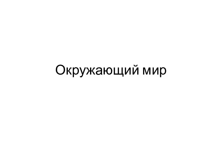 Окружающий мир