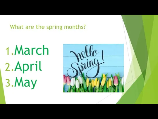 What are the spring months? March April May