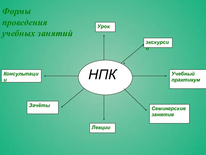 Формы проведения учебных занятий