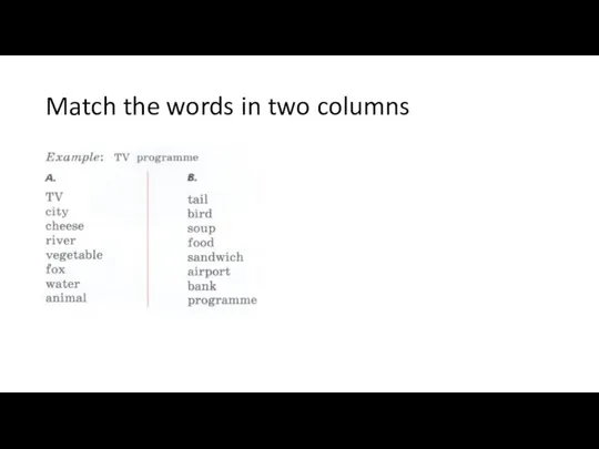 Match the words in two columns