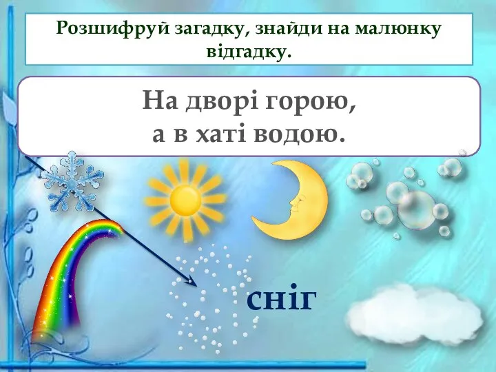 Розшифруй загадку, знайди на малюнку відгадку. аН доврі огрою, а в ахіт