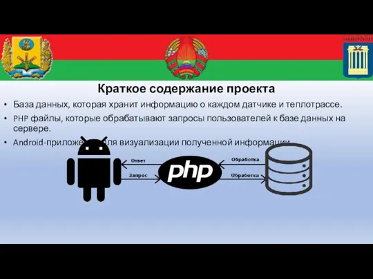 Краткое содержание проекта База данных, которая хранит информацию о каждом датчике и