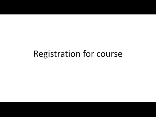 Registration for course
