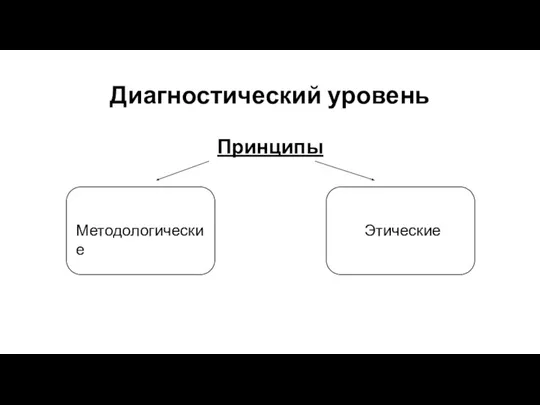 Диагностический уровень Принципы Методологические Этические Методологические