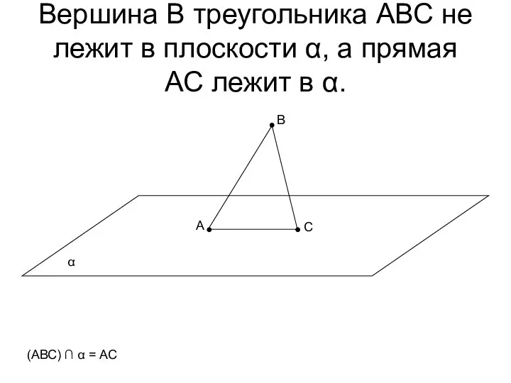 Вершина В треугольника АВС не лежит в плоскости α, а прямая АС