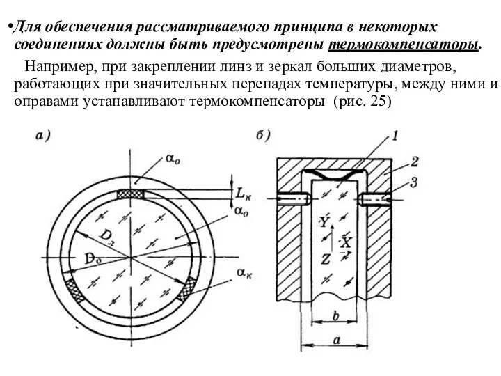 Для обеспечения рассматриваемого принципа в некоторых соединениях должны быть предусмотрены термокомпенсаторы. Например,