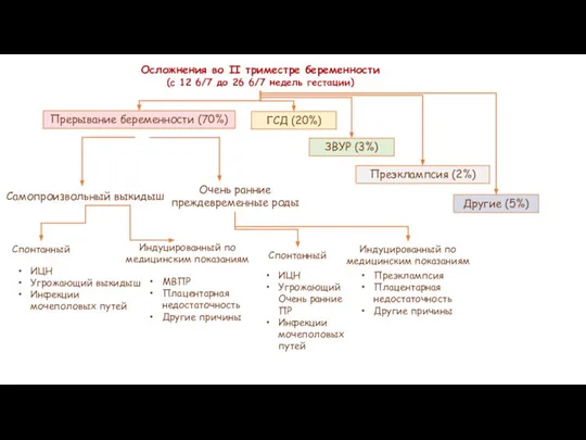 Осложнения во II триместре беременности (с 12 6/7 до 26 6/7 недель