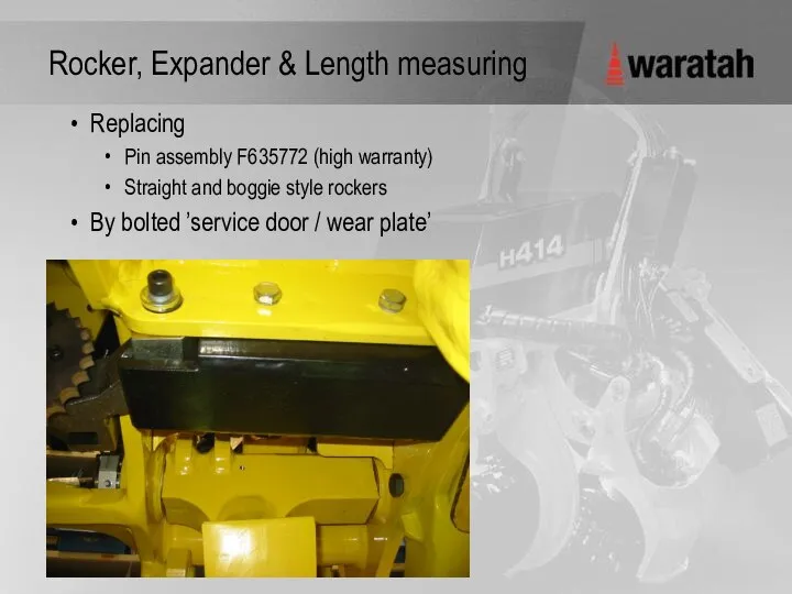 08/30/2023 Waratah Rocker, Expander & Length measuring Replacing Pin assembly F635772 (high