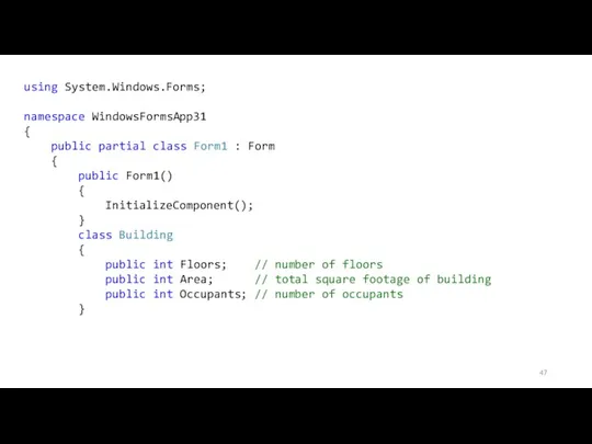 using System.Windows.Forms; namespace WindowsFormsApp31 { public partial class Form1 : Form {