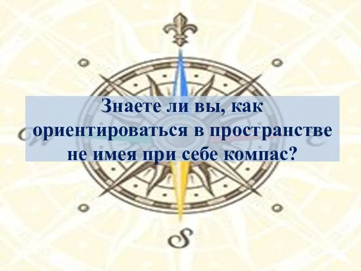 Знаете ли вы, как ориентироваться в пространстве не имея при себе компас?