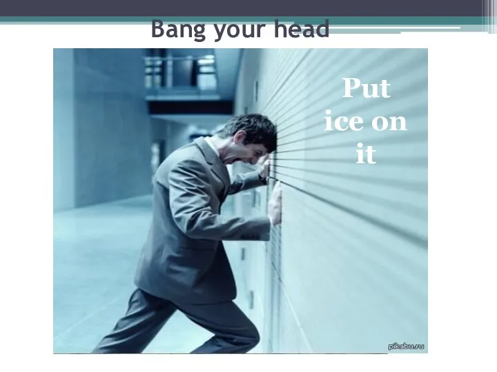 Bang your head Put ice on it