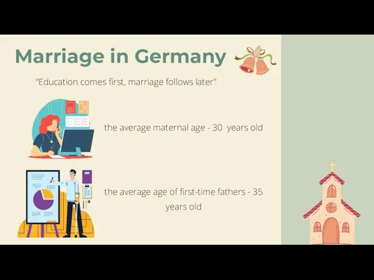 Marriage in Germany the average age of first-time fathers - 35 years