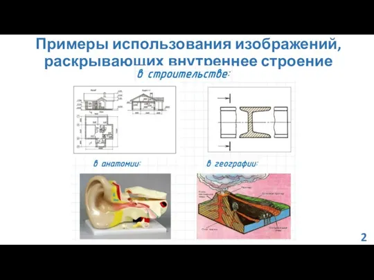 Примеры использования изображений, раскрывающих внутреннее строение 2