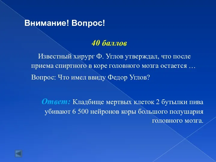 Внимание! Вопрос! 40 баллов Известный хирург Ф. Углов утверждал, что после приема