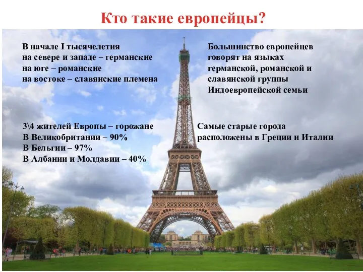 Кто такие европейцы? В начале I тысячелетия на севере и западе –