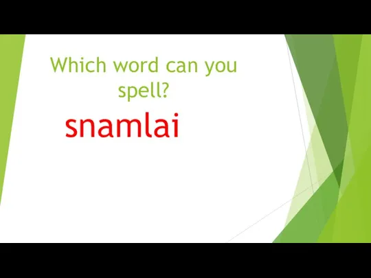 Which word can you spell? snamlai