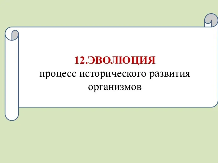 12.ЭВОЛЮЦИЯ процесс исторического развития организмов