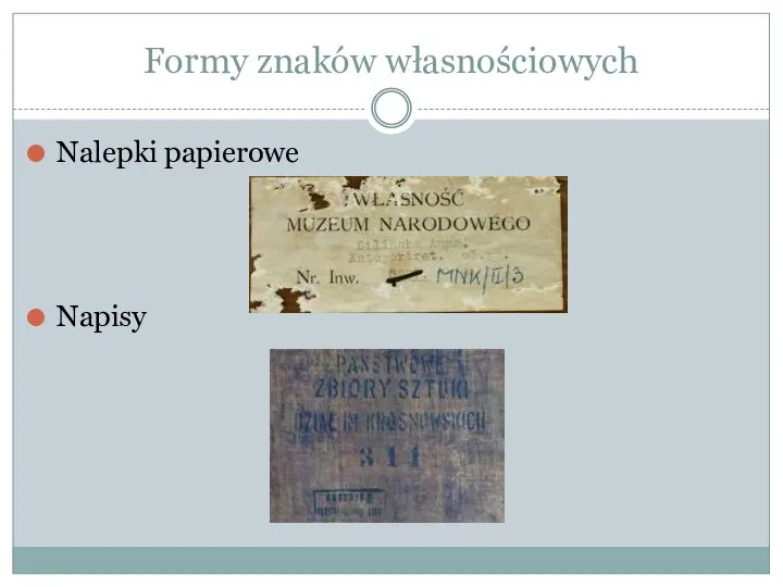 Formy znaków własnościowych Nalepki papierowe Napisy