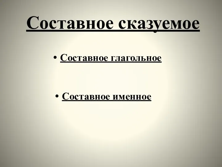 Составное сказуемое Составное глагольное Составное именное