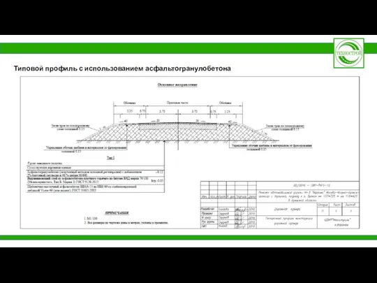 Типовой профиль с использованием асфальтогранулобетона