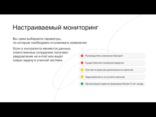 Настраиваемый мониторинг Вы сами выбираете параметры, по которым необходимо отслеживать изменения. Если