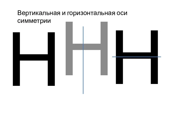 Н Н Н Вертикальная и горизонтальная оси симметрии