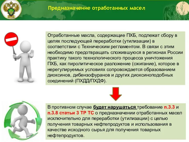 Отработанные масла, содержащие ПХБ, подлежат сбору в целях последующей переработки (утилизации) в