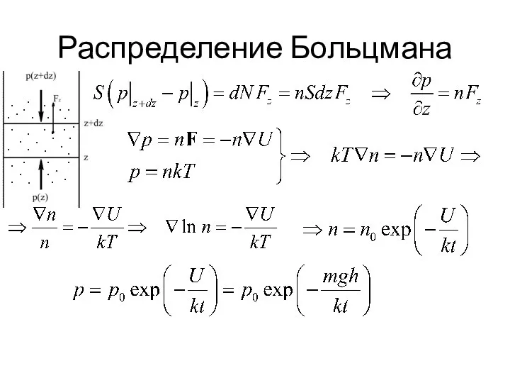 Распределение Больцмана ∙ ∙ ∙ ∙ ∙ ∙ ∙ ∙ ∙ ∙