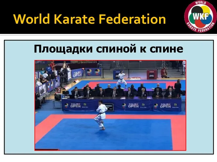 World Karate Federation Площадки спиной к спине