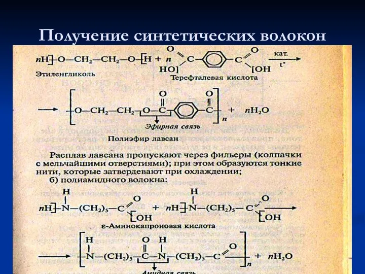 Получение синтетических волокон