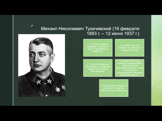 Михаил Николаевич Тухачевский (16 февраля 1893 г. – 12 июня 1937 г.)