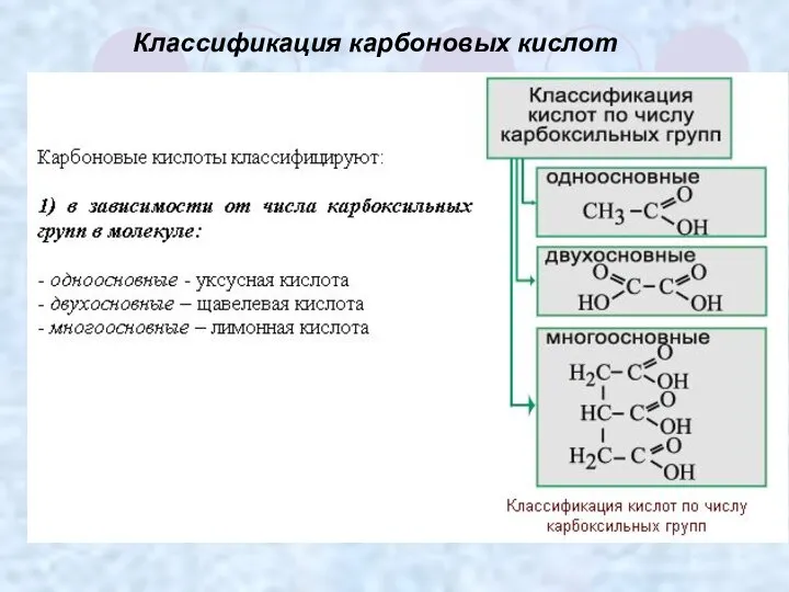 Классификация карбоновых кислот