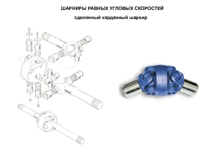 ШАРНИРЫ РАВНЫХ УГЛОВЫХ СКОРОСТЕЙ сдвоенный карданный шарнир