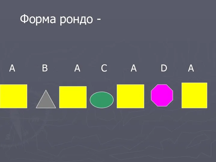 А B A C A D А Форма рондо -