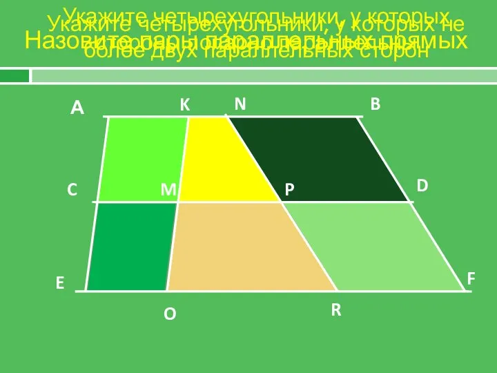 Назовите пары параллельных прямых А B C D E F K M