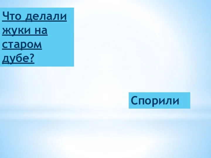 Что делали жуки на старом дубе? Спорили