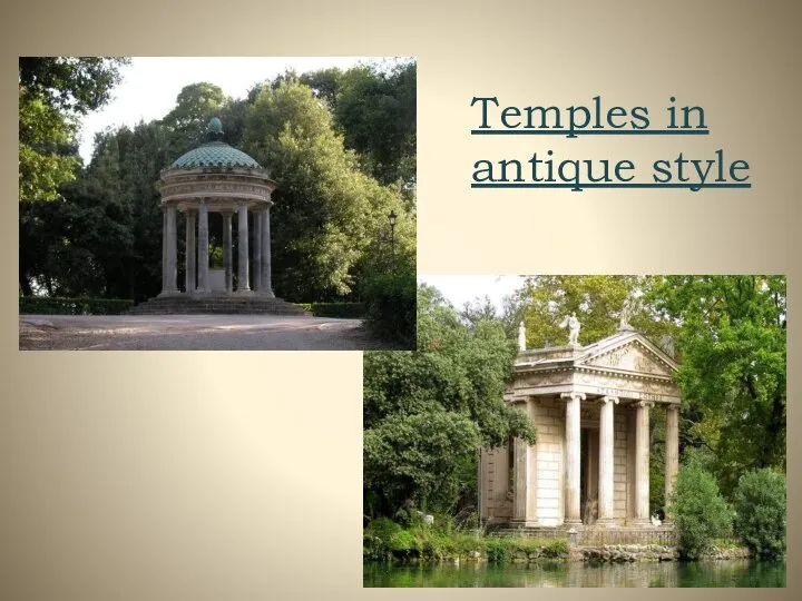 Temples in antique style