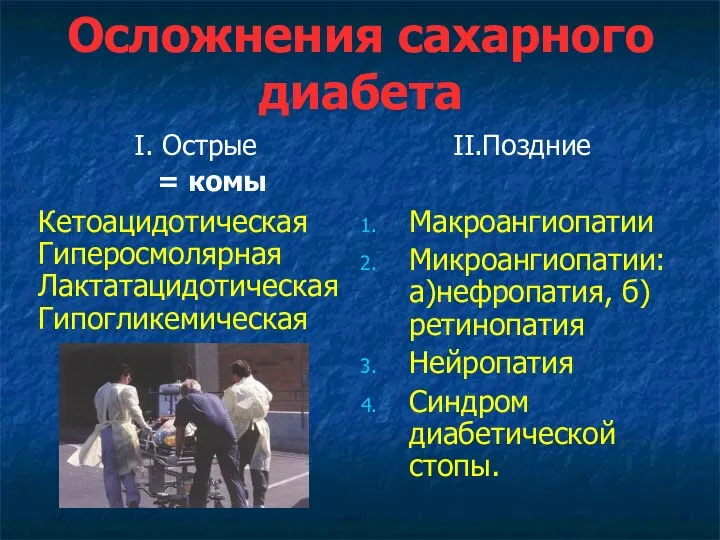 Осложнения сахарного диабета