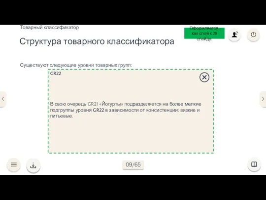 Существуют следующие уровни товарных групп: Вернуться к примеру GR20 GR21 GR22 GR23