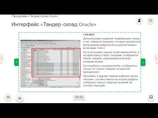> Интерфейс «Тандер-склад Oracle» Программа «Тандер-склад Oracle» > 2 раздел. Данный раздел