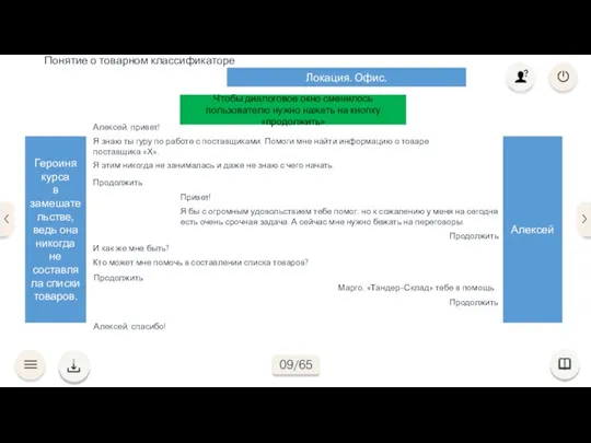 Героиня курса в замешательстве, ведь она никогда не составляла списки товаров. Понятие