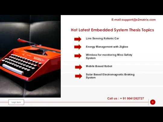Logo here Hot Latest Embedded System Thesis Topics Line Sensing Robotic Car