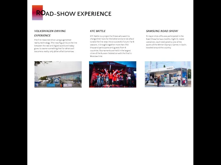 AD-SHOW EXPERIENCE VOLKSWAGEN DRIVING EXPERIENCE The first mass test drive using augmented