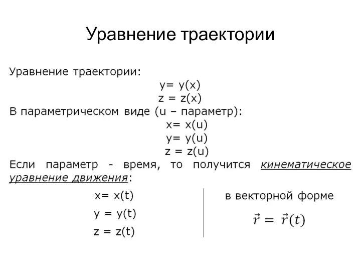 Уравнение траектории