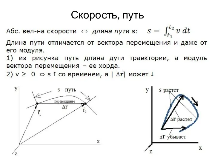 Скорость, путь