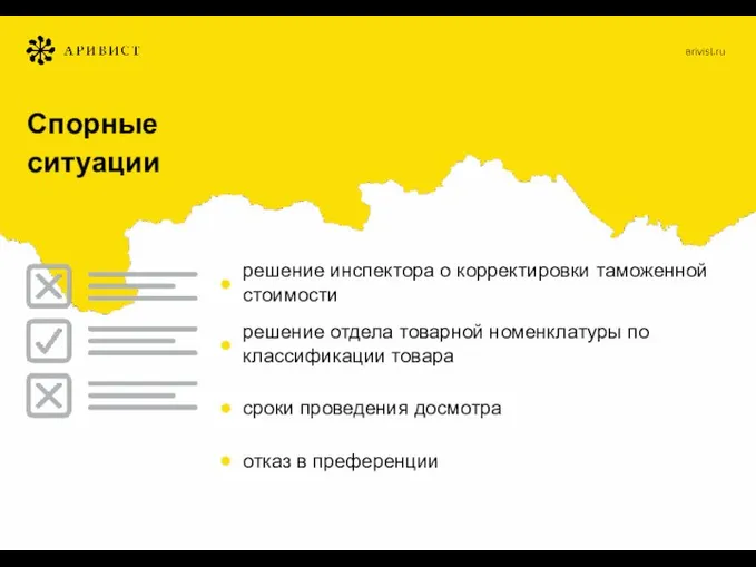 Спорные ситуации решение инспектора о корректировки таможенной стоимости отказ в преференции решение