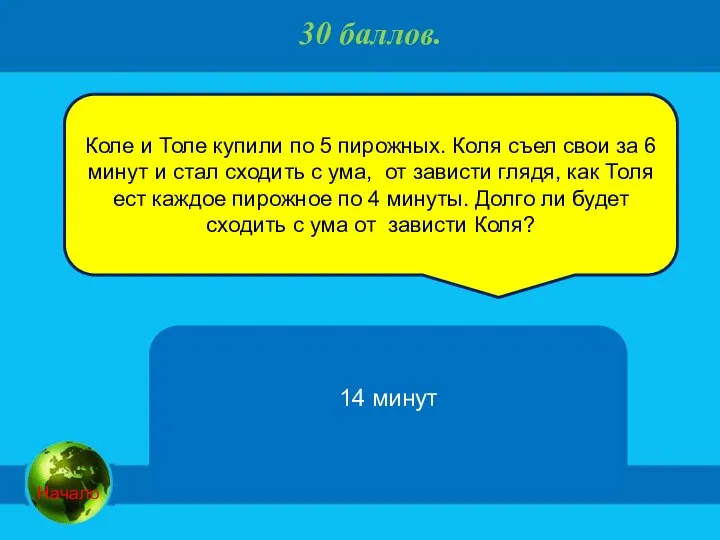 30 баллов. Коле и Толе купили по 5 пирожных. Коля съел свои