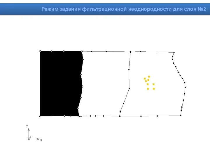 Режим задания фильтрационной неоднородности для слоя №2